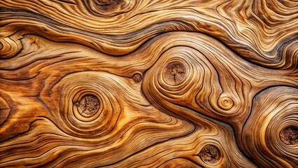 Intricate Wood Grain Patterns A Detailed Close-Up of Naturally Occurring Swirls and Knots in Timber