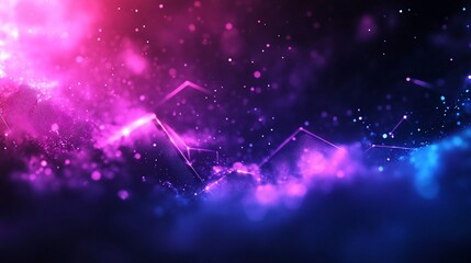 Fototapeta premium Abstract digital network, glowing particles, vibrant colors