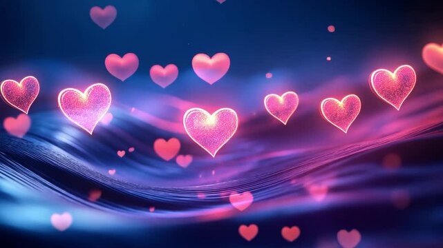 Valentine's Day 520 Particle Galaxy with Love Background