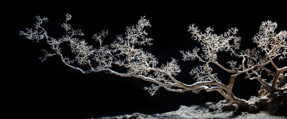 Ethereal branching colony against the vast dark expanse, captivating beauty