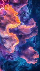 Underwater coral reef garden displaying vibrant colors and intricate textures