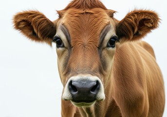 Close up portrait cow jersey breed