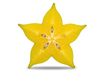 Fototapeta premium Star fruit slice vivid yellow