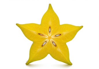 Fototapeta premium Star fruit slice vivid yellow