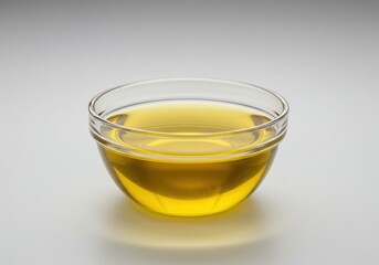 Clear glass bowl golden liquid