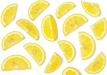 Bright yellow lemon slices citrus