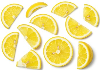 Bright yellow lemon slices citrus