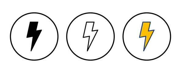 Lightning icon vector. electric icon vector. power icon. energy sign