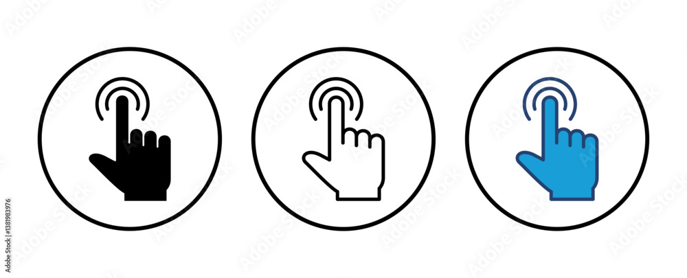 Poster hand click icon vector. pointer icon vector. hand cursor icon vector