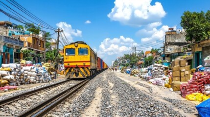 Vibrant Train on Urban Track