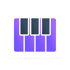 piano icon, flat colored vector. modern and minimalist design