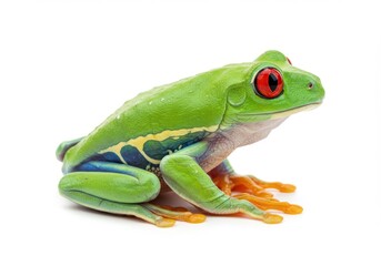 Fototapeta premium Green tree frog side view