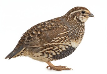 Fototapeta premium Photorealistic quail detailed feathers side