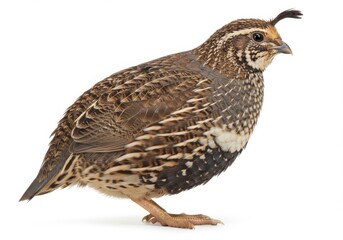 Fototapeta premium Photorealistic quail detailed feathers side