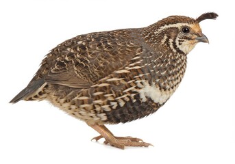 Photorealistic quail detailed feathers side