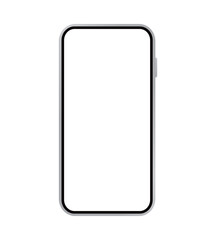 Smartphone with transparent screen. Device mockup front view. Icon, frame, background. Vector illustration.