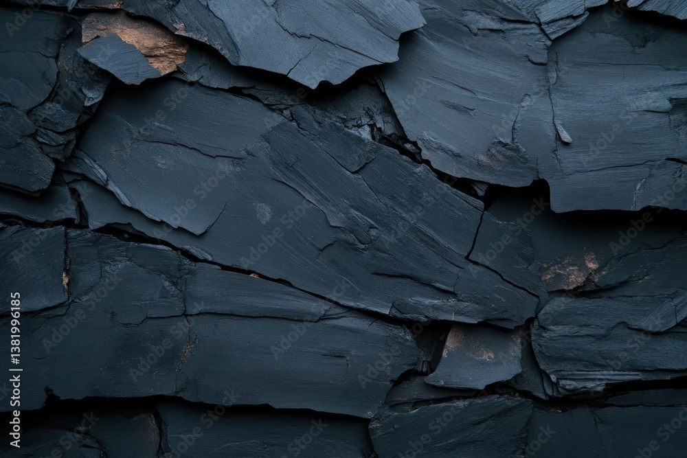 Aufkleber Close Up Texture Of Dark Cracked Surface With Rough Edges Creating An Abstract Pattern Displaying Dramatic Texture