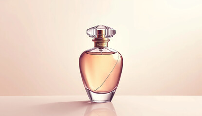 perfume bottle on pink background, Generative AI