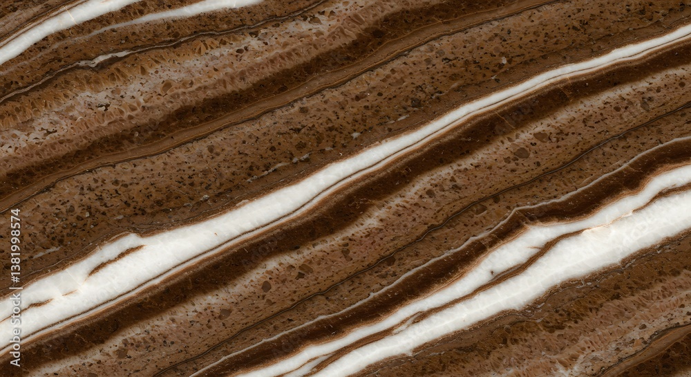 Aufkleber brown onyx texture with white veins creating a striking natural pattern