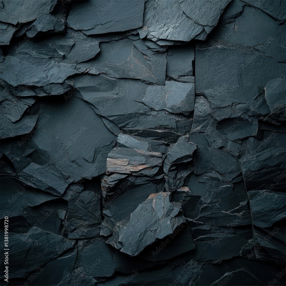Aufkleber Abstract Dark Stone Fragment Texture Creating a Rough Surface with Layered Appearance and Color Variations