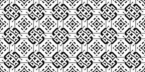 Seamless Transparent Monochrome Art Deco Style Geometric Pattern Wallpaper