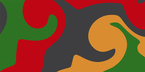 Abstract background red, yellow, green, black swirl wave pattern. Perfect for your design projects.