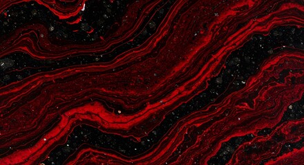 Abstract swirling red and black paint creates a textured background design