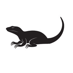 Silhouette of a Skink in Jungle Scene