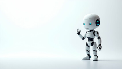 Fototapeta premium 3D Icon: Minimalist Wallpaper Design Showcasing Robotic Automation and Futuristic Industrial Innovation on a Clean White Background