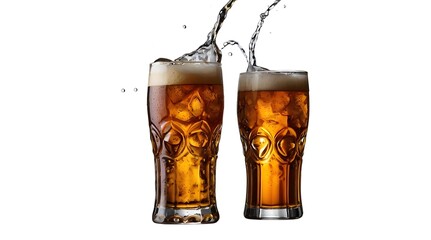 Iced Brown Ale Pouring into Glasses...............