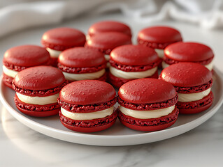 Fototapeta premium delicate raspberry macarons,