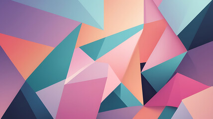 Abstract Geometric Art Pastel Pink Teal Triangle Background Design