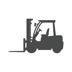 Forklift Silhouette Industrial Machinery Illustration