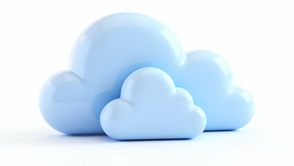 3D Icon of Cloud Banking Solutions: Scalable Digital Infrastructure & Secure Data Management for Agile Financial Services and Corporate Digital Transformation on a White Background