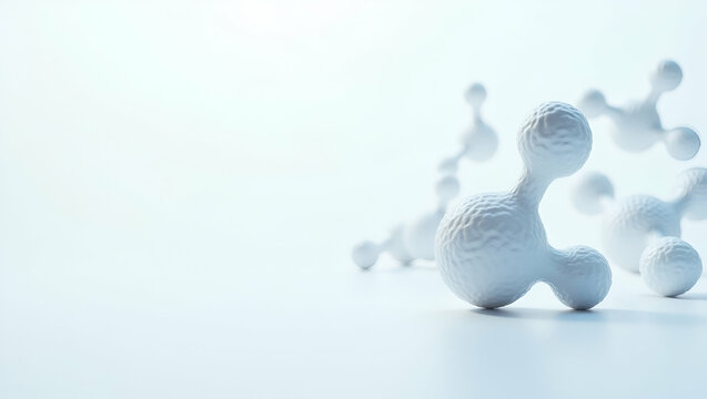 3D Abstract Molecular Forms: Showcasing Genomic Biomarker Discovery with Cute Icons for Pharmaceutical and Clinical Presentations on a White Background