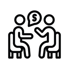 15 negotiation line icon illustration vector graphic