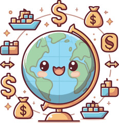 Naklejka premium vector illustration representing the global economy 