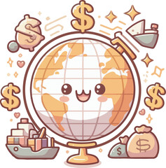 vector illustration representing the global economy 