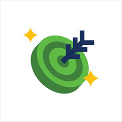 Illustration of person hitting a business goal or target with success.