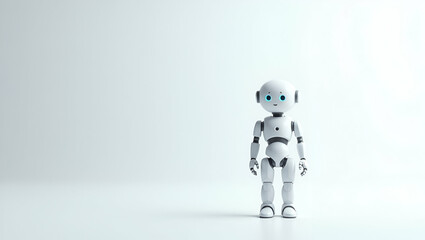 Fototapeta premium 3D Minimalist Wallpaper: Advanced Robotic Caregiving & Digital Health Integration in Modern Healthcare Environments