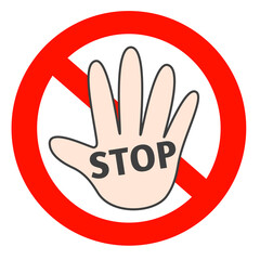 stopの手のシンプルなイラスト