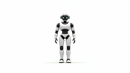 Fototapeta premium Flat Advanced humanoid robots deliver sophisticated interactive experiences and efficient service automation while integrating artificial intelligence for enhanced human resemblance in Simple flat cu