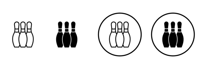 Bowling icon vector. bowling ball and pin sign and symbol.