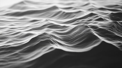 Obraz premium Oceanic Symphony: A monochrome visual of the ocean surface, revealing the fluid dance of water in intricate patterns