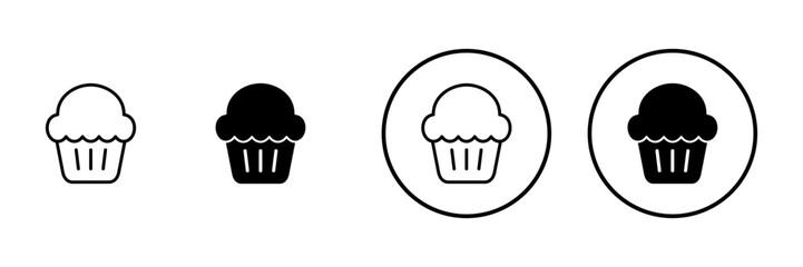 Cup cake icon vector. Cup cake sign and symbol