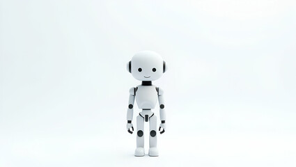 Fototapeta premium Explore our 3D wallpaper design showcasing automated customer service bots in a minimalist style, perfect for premium photo stock.