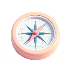 3d Compass, Navigational Tool, Isolated.