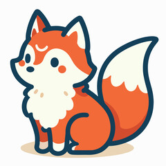 cute cartoon fox vector illustration