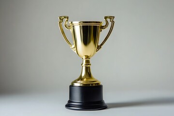 A shiny golden trophy on a black base, symbol of victory and achievement