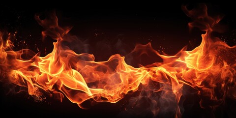 Realistic fire flames burning creating a fiery background